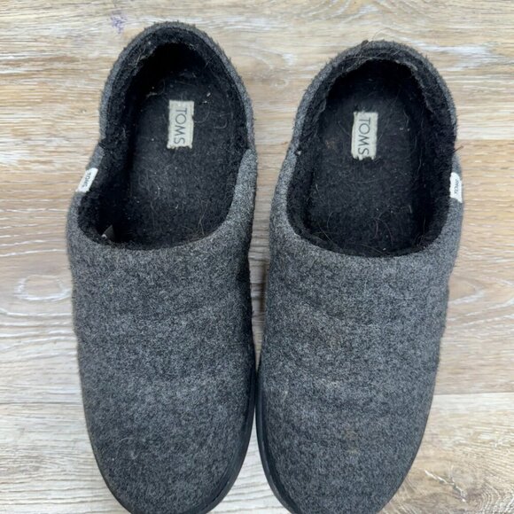 Toms Ezra Gray Fabric Slippers Women's Size 7 - Picture 2 of 6
